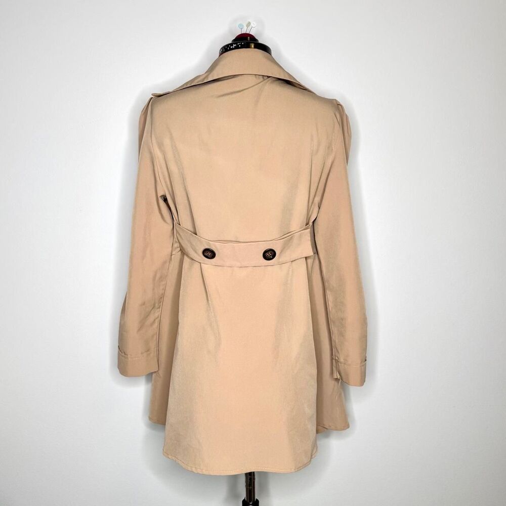 Vintage Y2K J-Fashion Tan Lightweight Coat with pockets NILANQI Womens Medium - Picture 3 of 6